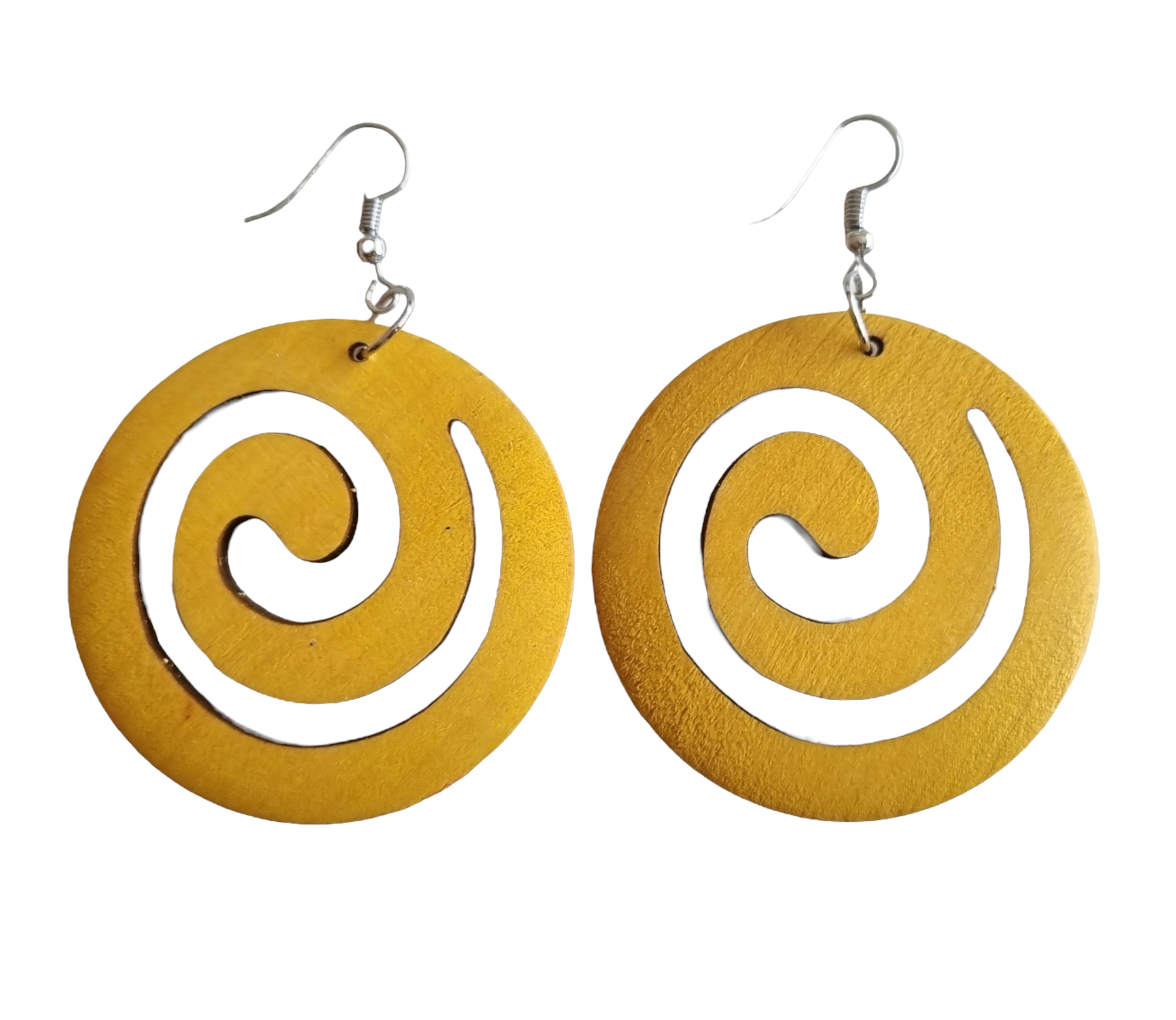 Wooden deals spiral earrings