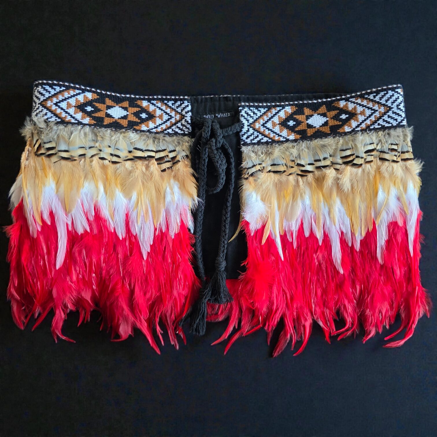 Red & Tan Kākahu (Korowai) Adult Quarter Length